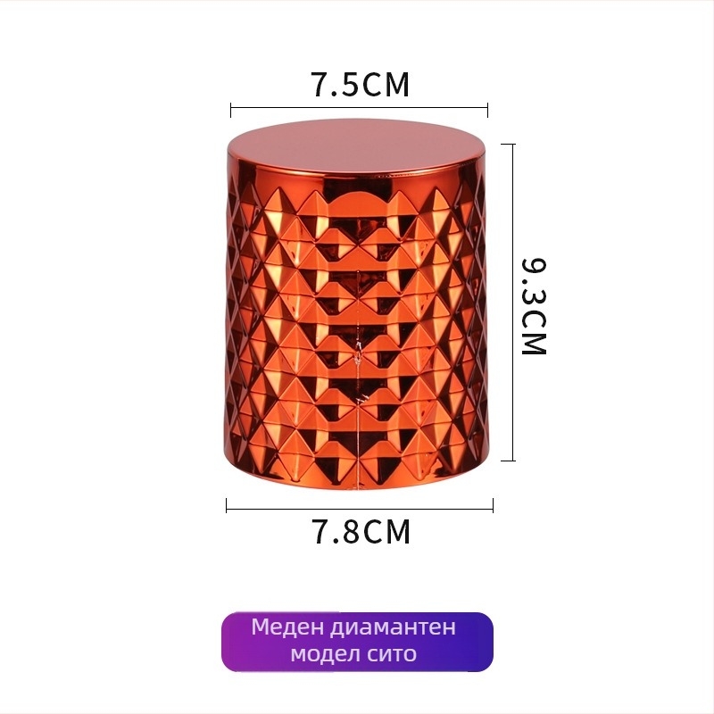 Комплект зарчета (ABS пластмаса + електропокритие; закръглени ъгли; лъскав диамантен стил; кутия с 100 броя)