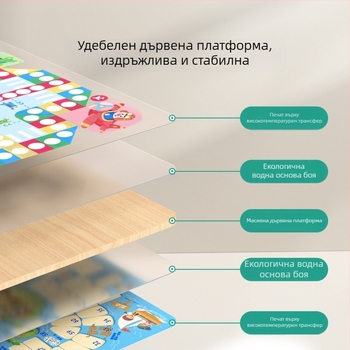 Всичко в едно детска настолна игра – Гомоку и Шашки, пластмасова образователна игра за двама играчи, за деца 4–14 години