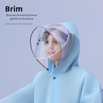 Детски дъждобран с карикатурен стил, EVA плат, PU водоустойчив слой, повторно използваем, персонализируем