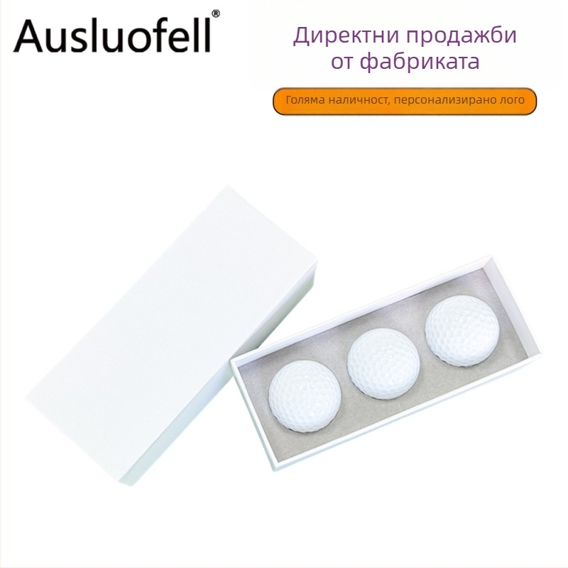 Комплект кутии за подарък за голф, 3 броя, кутия с двучастен капак и двойнослойна кутия за топки, печатано лого