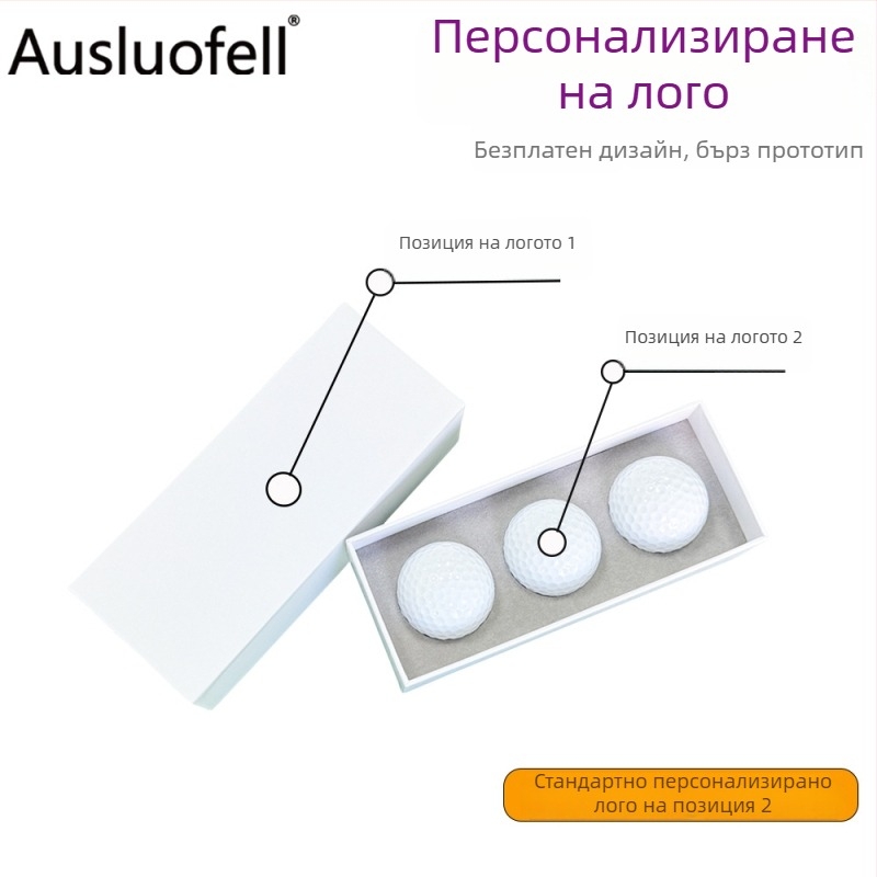 Комплект кутии за подарък за голф, 3 броя, кутия с двучастен капак и двойнослойна кутия за топки, печатано лого