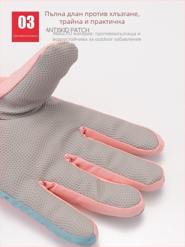 Ски ръкавици за жени, персонализируеми, Оксфорд плат, топли и антихлъзгави