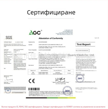 Кварцов часовников механизъм с радиочестотен сигнал, автоматично настройване на времето, безшумен, за дневна стая