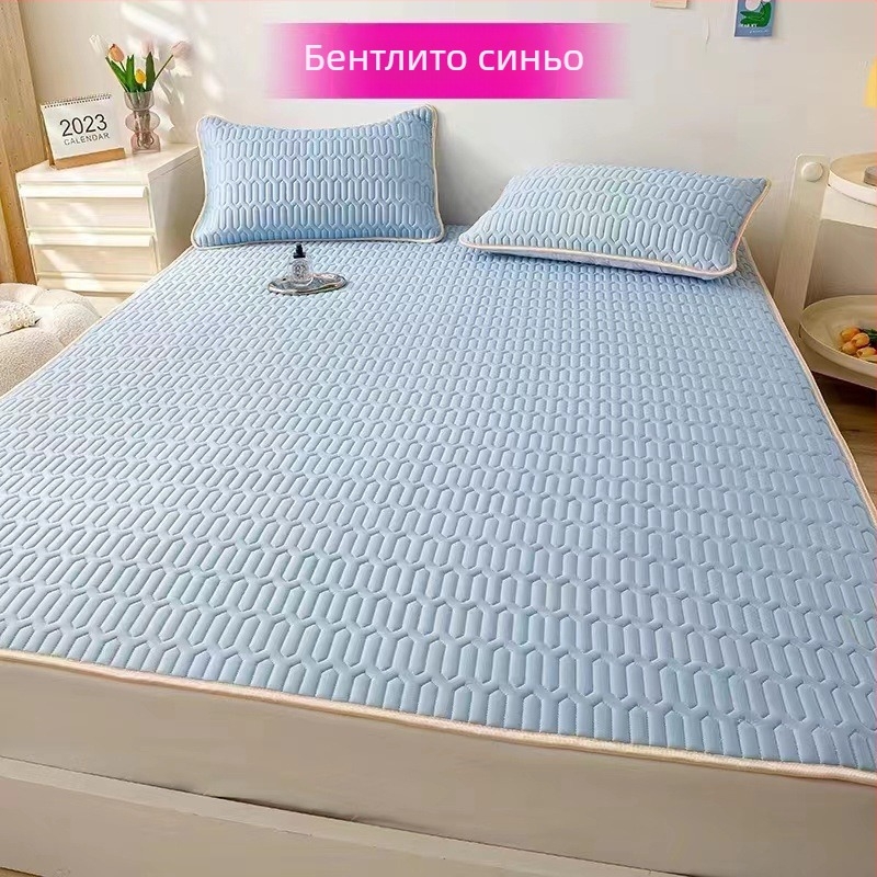 Комплект за матрак от естествен латекс, охлаждащ, 3 части, с бродирани детайли, модерен минимализъм, съдържание латекс над 90%, възможност за персонализация