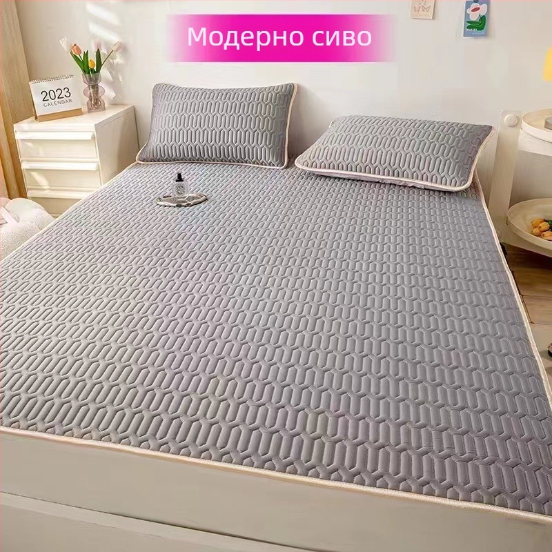 Комплект за матрак от естествен латекс, охлаждащ, 3 части, с бродирани детайли, модерен минимализъм, съдържание латекс над 90%, възможност за персонализация