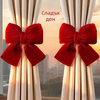 Фланелен комплект завръзки за пердета с пухкави панделки за сватбено оформление • Марка: Ant • Опаковка: картон • Предназначение: сватби • Оформление: сватбено