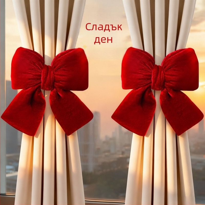 Фланелен комплект завръзки за пердета с пухкави панделки за сватбено оформление • Марка: Ant • Опаковка: картон • Предназначение: сватби • Оформление: сватбено