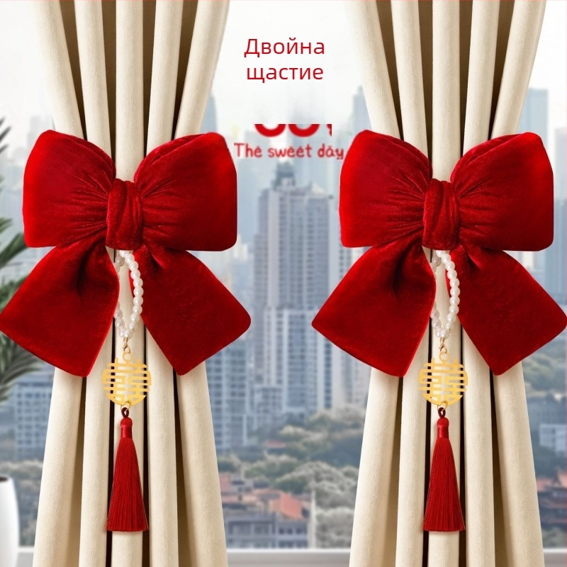 Фланелен комплект завръзки за пердета с пухкави панделки за сватбено оформление • Марка: Ant • Опаковка: картон • Предназначение: сватби • Оформление: сватбено