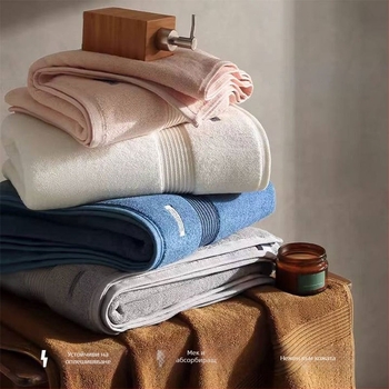 Хавлиена кърпа за баня, 90% памук, 10% полиестер; тегло 800 г; проста тъкане; нишки слабо завити