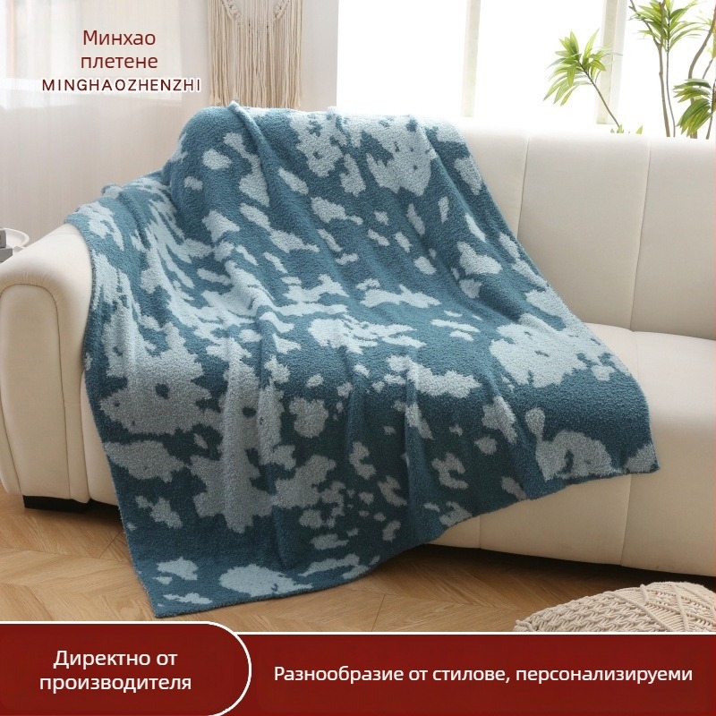 Бамбуково влакно одеяло с геометричен жакардов модел, полиестерна материя, тегло 0.55-1.0 кг, подходящо за пролет и есен