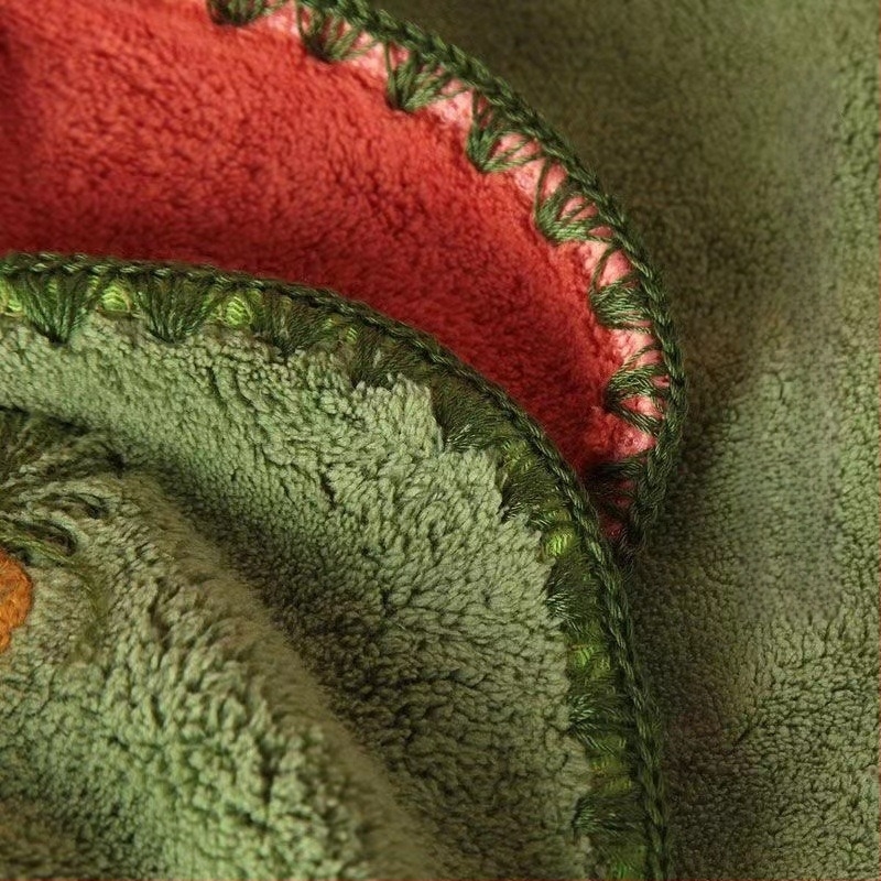 Bright rain Комплект хавлии от корал флис, серия Fruit, с плодова бродерия, 330 GSM, полиестер брокаде