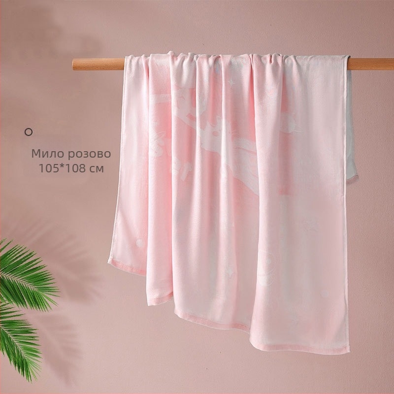 Бебешко бамбуково одеяло — лято, леко под 300 г, карикатурен принт, карикатурен стил