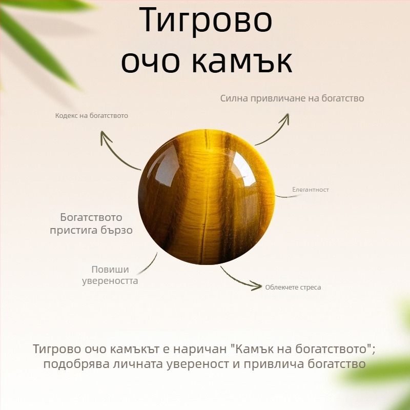 Гривна от естествен тигрово око, двойно кръгово подреждане, полирана повърхност, лек луксозен стил за жени