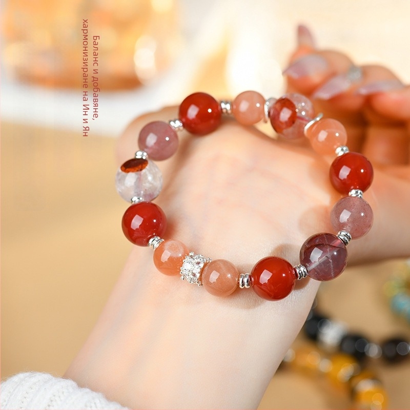 Кристална гривна с пет елемента - ръчна изработка, женски национален стил, асортимент от кристали, персонализирана