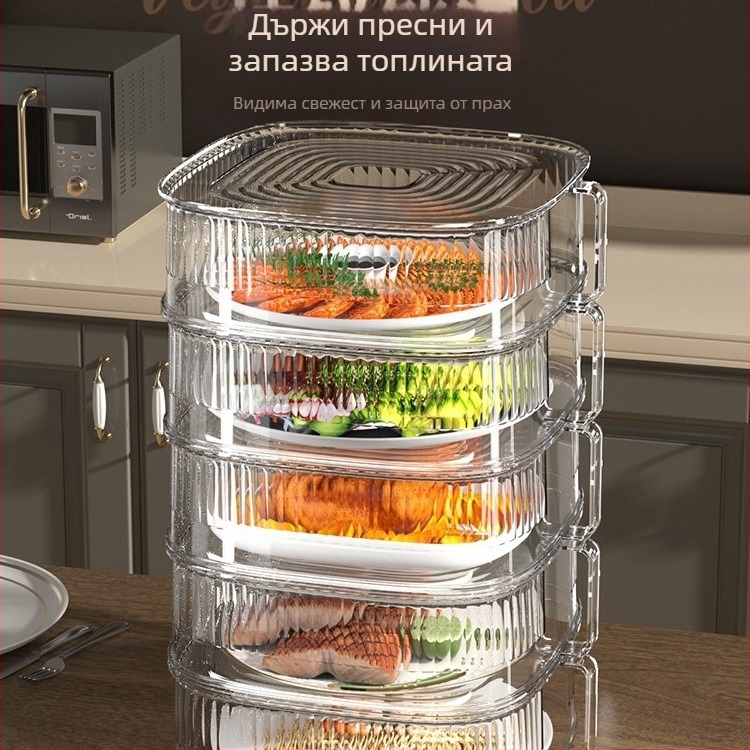 Изолирана покривка за храна, прозрачна, за остатъци от храна, многофункционална, многослойна за маса