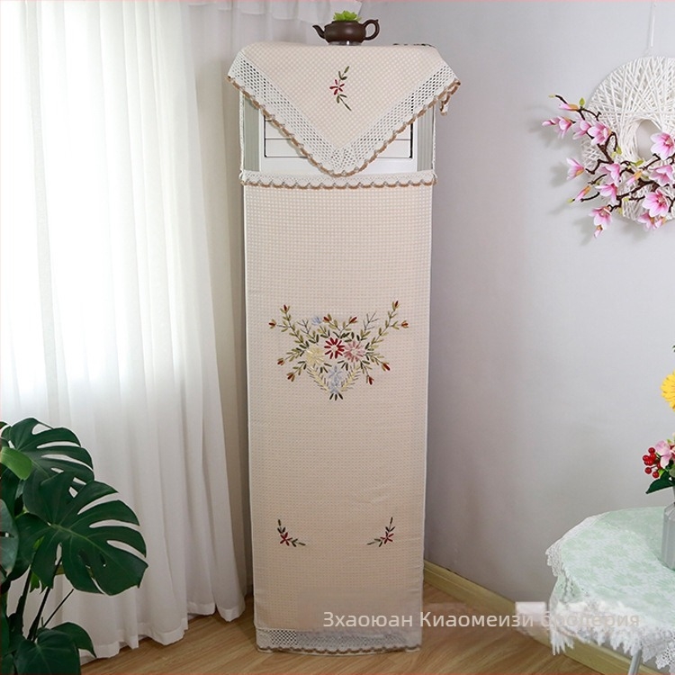 Калъф за климатик с бродирана лента, вертикален стил, пълен калъф, който остава на място при включване; Материал: полиестер-памук; Тъкан: 100% полиестер; Дантела: 50% памук, 50% полиестер; Персонализиране: да; Стил: модерен минимализъм