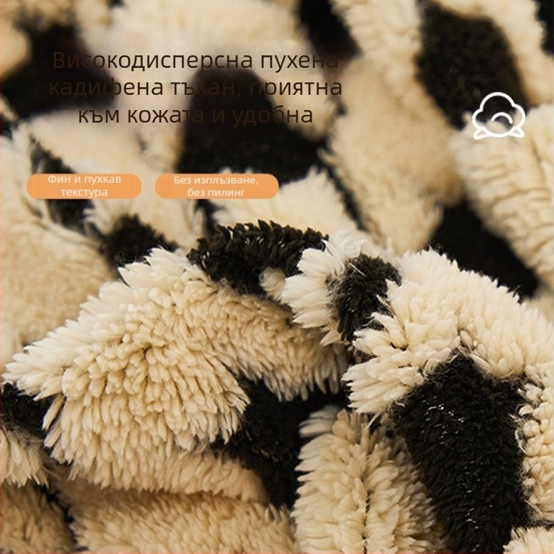 Калъф за таблата на леглото с хаундстоут модел, прахозащитен и универсален (млечен кадиф/плюш, скандинавски стил)