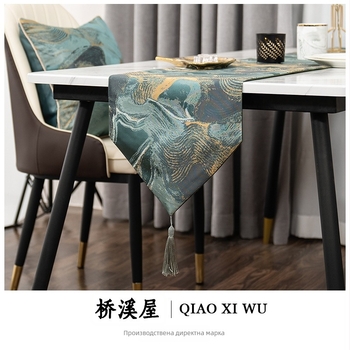 Флаг за маса: модерен лек лукс стил с лента; полиестер; геометричен принт; китайски стил; персонализиране налично; подходящ за дневна, спалня и ресторант