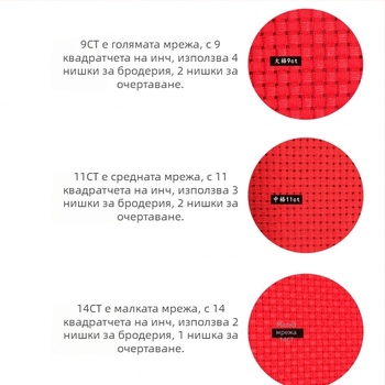 Комплект за кръстат брод, пластмасова листа, плат 9ct