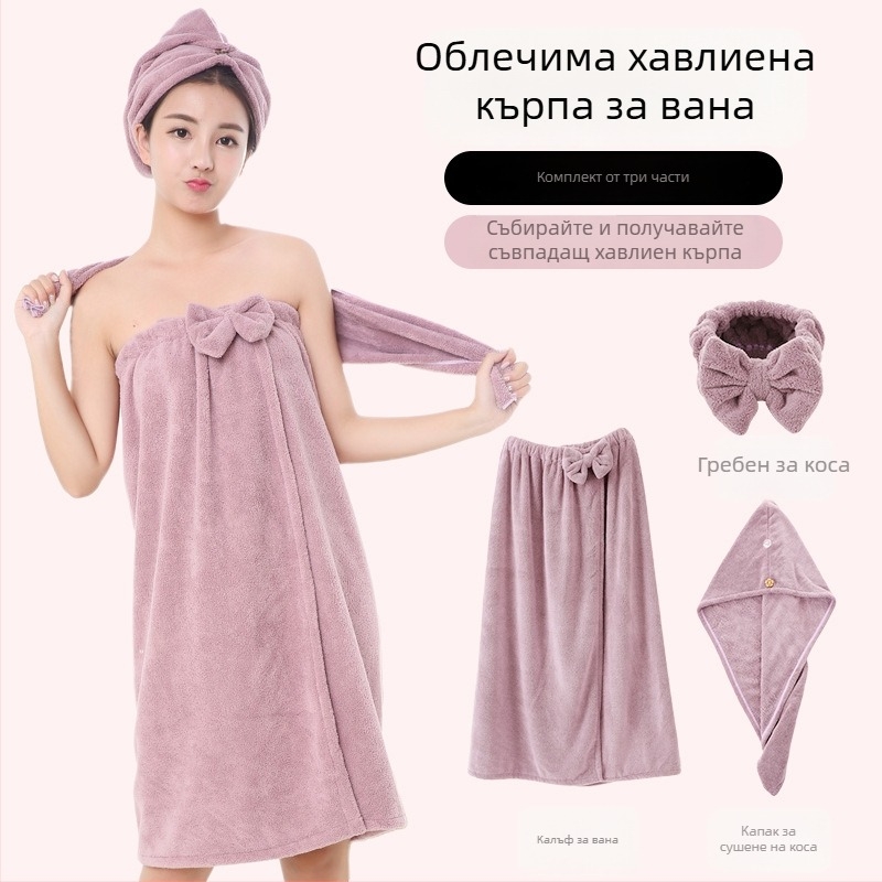 Женски халат от коралово кадифе, полиестер, 400 g, зимен модел