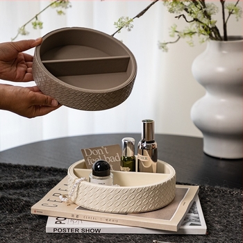 Скандинавска тава за парфюми и бижута за антре и бюро — Материал: дъска с плътна основа + PU кожа; Стил: лек лукс; Марка: Smart