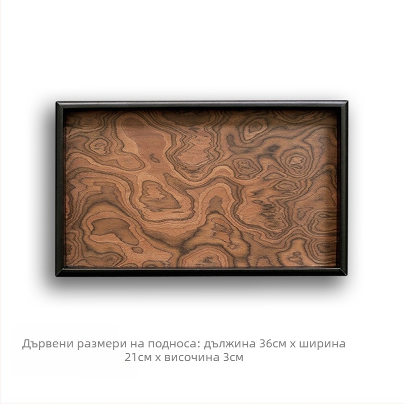 Дървена тава с дръжка, вулканичен модел, за бижута и декор, ретро средновековен стил.