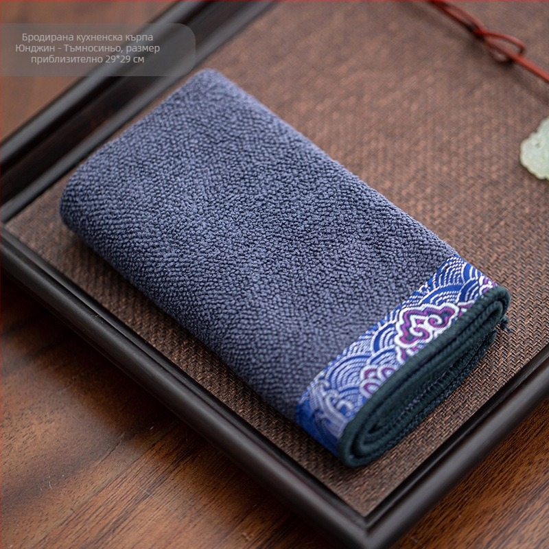 Кърпа за чай от памук и лен, удебелена, абсорбираща, бродирана, 200 г, пакет 30 броя