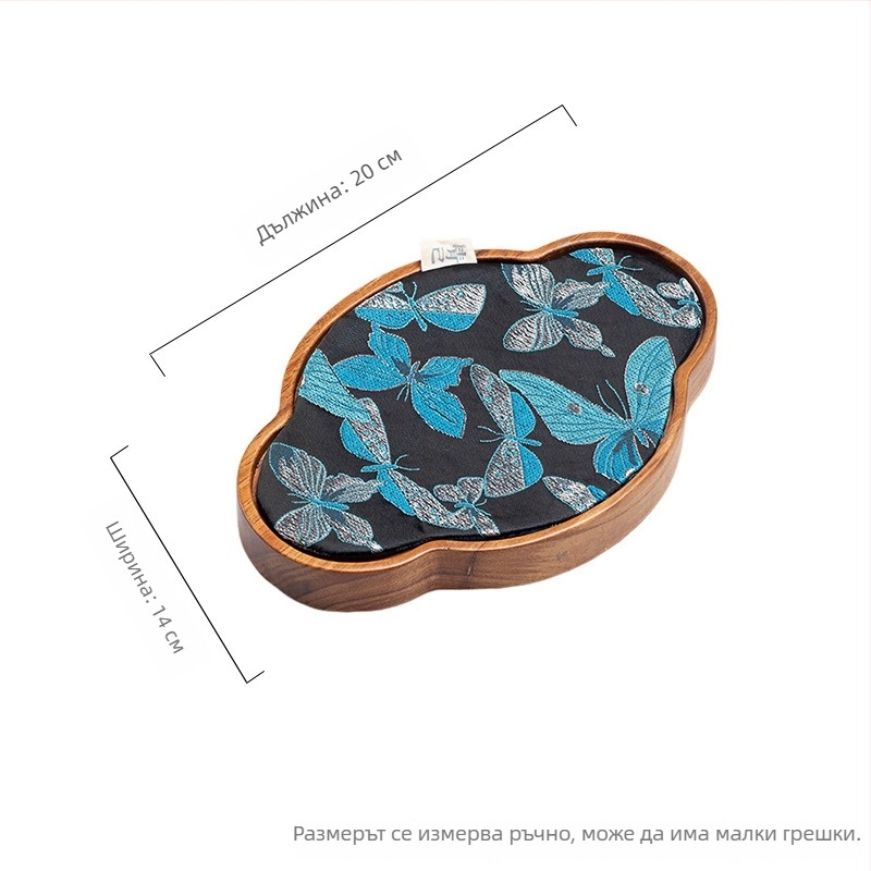 Moji ръчно изработен комплект за чай от орехово дърво – дървена чайна поставка с подложка за чай и подложки за чаши, полирана повърхност, стил светъл лукс, персонализируемо