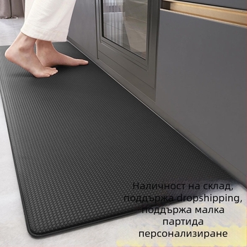 Квадратна PVC кожена подложка за кухня и вход, водоустойчива, устойчива на масла, антихлъзгаща, антиуморна, измиваща се