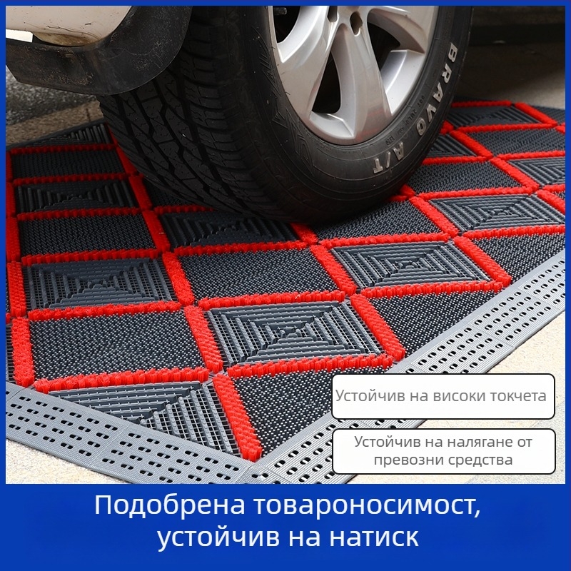 Три в едно мата за входна врата, пластмасова антихлъзгаща квадратна външна постелка