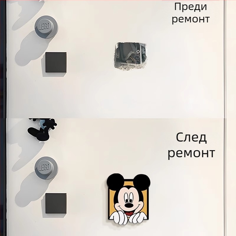 Стикер за стени за ремонт на дупки и дефекти, водоустойчив декоративен мотив с анимационни животни
