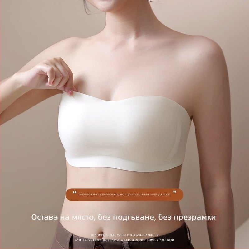 Без презрамки сутиен от найлон, с махащи се двойни презрамки, пълна чашка, чашка със средно оформена форма, закопчаване отзад с три реда копчета