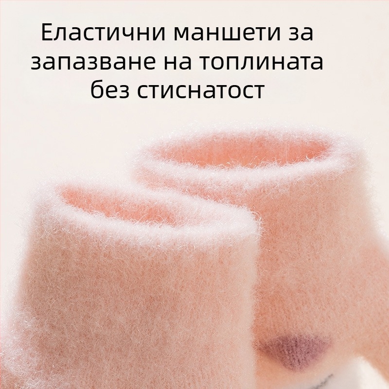 Детски полупалчеви ръкавици от изкуствен кашмир, подплатени с флис, карикатурен дизайн, за деца 0-2 години, есен-зима