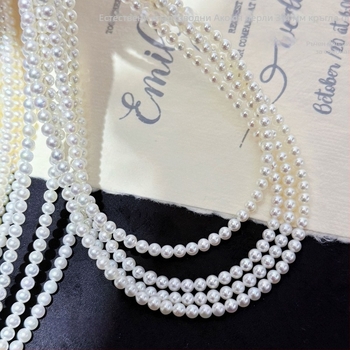 Колие от пресноводни перли с идеално кръгли перли, 925-сребърни детайли, ръчно ковано, стил вдъхновен от природата