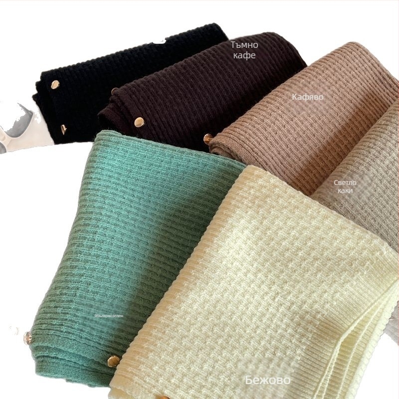 Дамски плетен шал-пелерина, топло външно облекло за зима–пролет–есен, елегантен стил