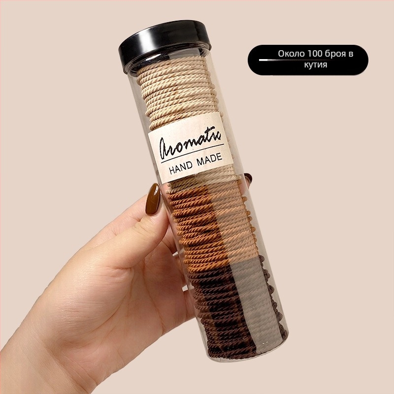 Аксесоар за коса за висока опашка - кръгла лента за коса, корейски стил, ръчна изработка, смесени материали