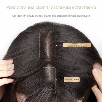 Перука с дълга права коса и бретончета; материал: тел с висока температура; механизъм на изработка; марка Chu Chu