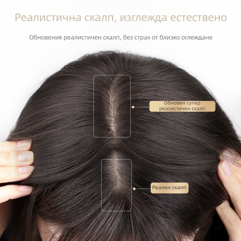 Перука с дълга права коса и бретончета; материал: тел с висока температура; механизъм на изработка; марка Chu Chu