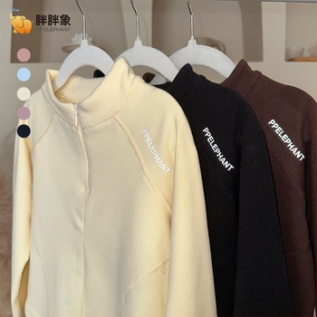 Fat Elephant Derong велюрен топ за деца с дълги ръкави, 100% полиестер, есен 2025