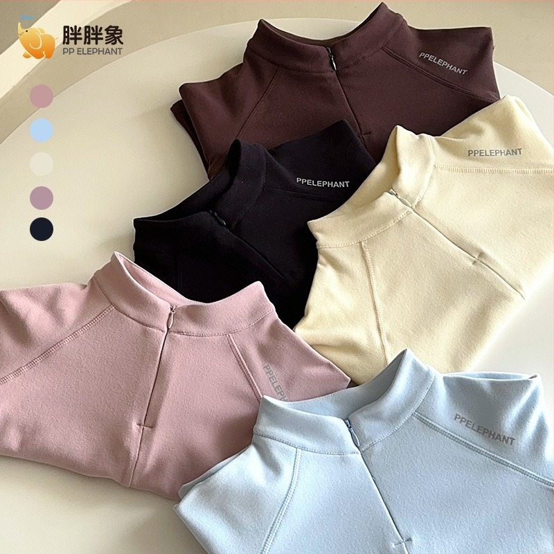 Fat Elephant Derong велюрен топ за деца с дълги ръкави, 100% полиестер, есен 2025