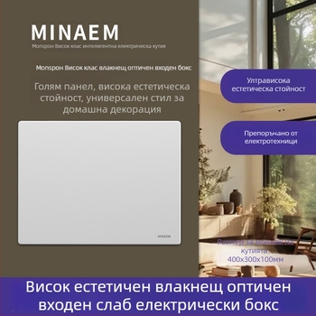 Вградена кутия за слаби токове с мултимедиен информационен модул за домашна оптика, скрита инсталация; Марка Minaem/Monsan; ABS корпус и ABS капак.