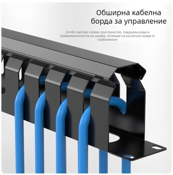 Шкаф за управление на кабели, 12/24 порта, против корозия, голям капацитет, за телефонни и мрежови кабели