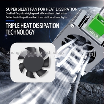 LED фарове за автомобил, D серия, P15 inline конектор, авиационен алуминий, отражателна чашка