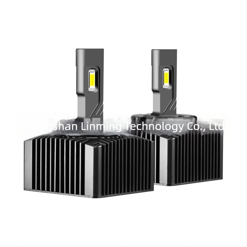 LED фарове за автомобил, D серия, P15 inline конектор, авиационен алуминий, отражателна чашка