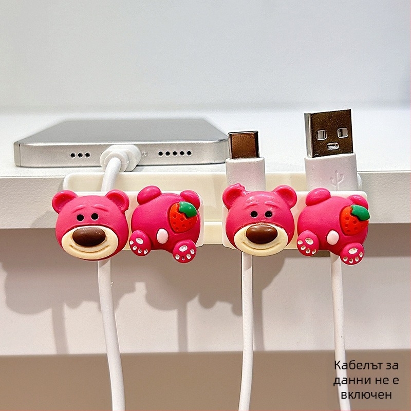 Органайзер за кабели за настолен и до леглото, съхранение на кабели за данни и зарядни кабели, ABS материал