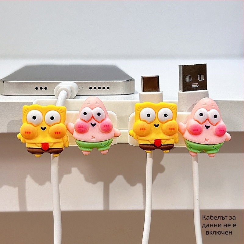 Органайзер за кабели за настолен и до леглото, съхранение на кабели за данни и зарядни кабели, ABS материал