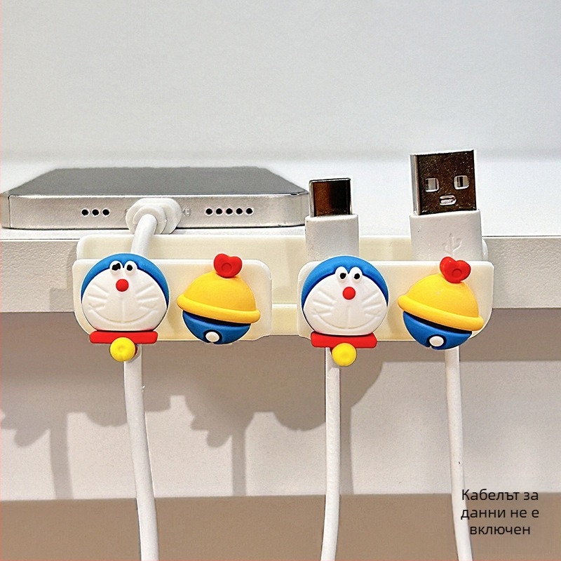 Органайзер за кабели за настолен и до леглото, съхранение на кабели за данни и зарядни кабели, ABS материал