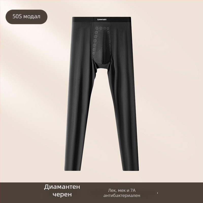 Мъжки модален термален панталон за базов слой, Slim-Fit, тънък, еднослоен, 80-90% модал, умерено тегло