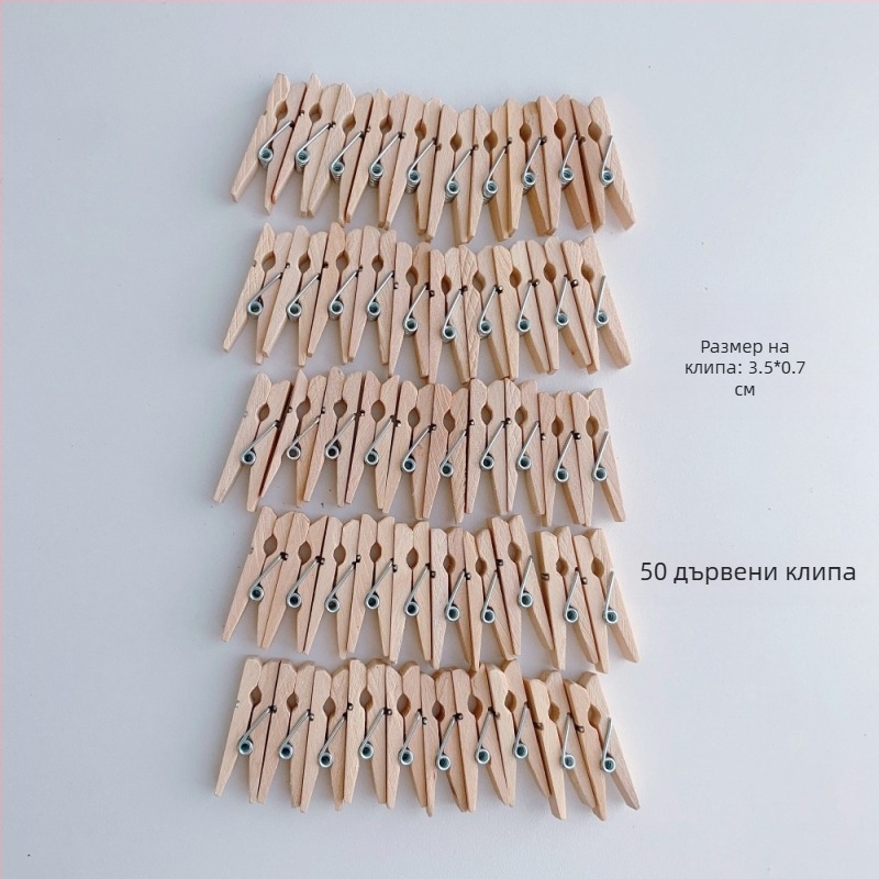 Дървена щипка за снимки със конопен канап за стенен дисплей – подходяща за стая и класна стая. Марка: Other; Материал: дърво; Тип на продукта: Hand ledger.