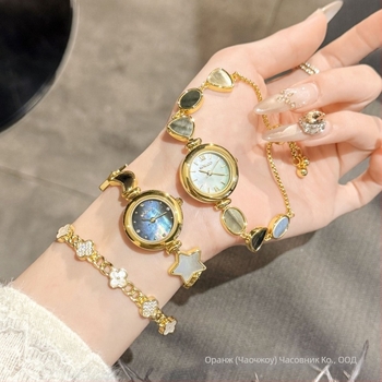 Mokago женски кварцов часовник 8163, перлен циферблат, корпус от сплав, водоустойчив до 30 м, спирална корона